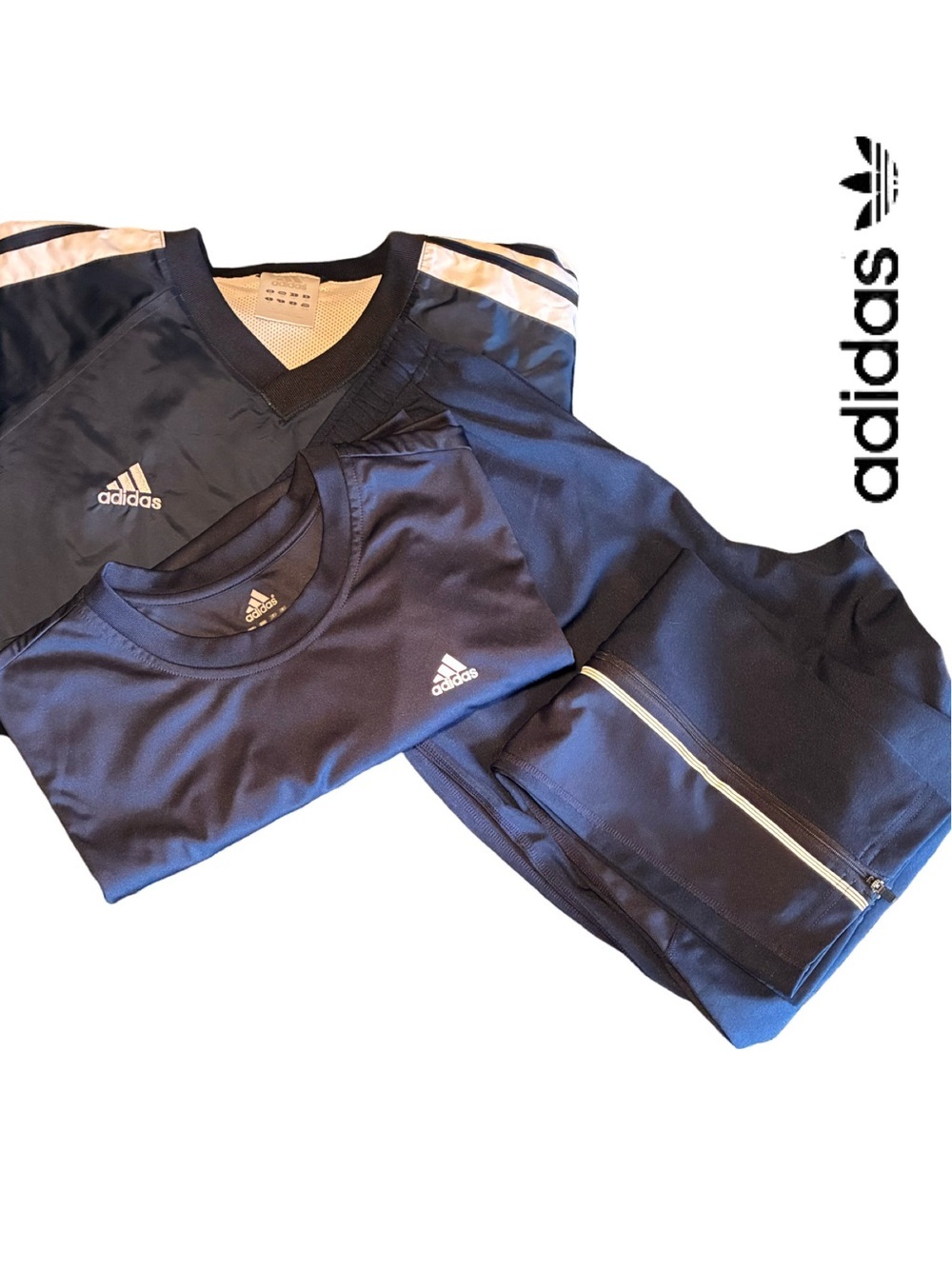 Adidas ClimaLite Men’s Navy Athletic Set - Pants/Shirt/Pullover Jacket - NWOT